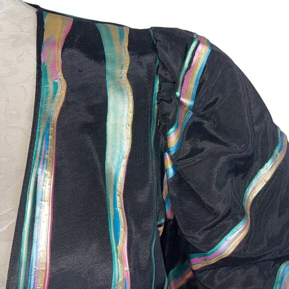 Terry Toni Vintage Womens Jacket and Bag Set Size Small Black Hand Painted - Picture 4 of 10